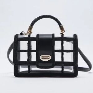 Zara clear lace trim crossbody bag
